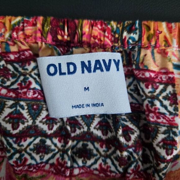 Old Navy Womens Floral Patchwork Midi Dress Size M Pink V Neck Boho Hippie Flowy - Picture 5 of 8